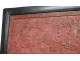 Chinese screen 4 leaves Cinnabar lacquer Cormomandel characters signed 19th