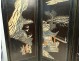 Chinese screen 4 leaves Cinnabar lacquer Cormomandel characters signed 19th