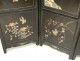 Chinese screen 4 leaves Cinnabar lacquer Cormomandel characters signed 19th
