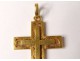 Cross pendant solid gold 18-carat gold filigree cross 8,97gr twentieth century