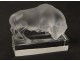 Paperweight crystal statuette bull Lalique France XXth century