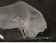 Paperweight crystal statuette bull Lalique France XXth century