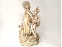 porcelain sculpture E. Stellmacher torque gallant Amphora Art Nouveau XIXth