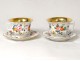 porcelain heads-Service Paris marquetry cabinet Napoleon III XIXth