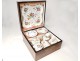 porcelain heads-Service Paris marquetry cabinet Napoleon III XIXth