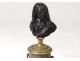 Pair of busts philosophical writers Molière bronze marble Sainte Anne nineteenth
