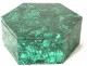 malachite green hexagonal box brass gilt edge early twentieth century