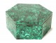 malachite green hexagonal box brass gilt edge early twentieth century