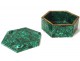 malachite green hexagonal box brass gilt edge early twentieth century