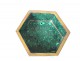 malachite green hexagonal box brass gilt edge early twentieth century