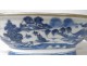 porcelain bowl blue pagodas China junks animals nineteenth century