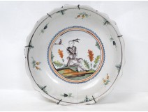 Bowl Jatte Nevers earthenware decor at the 18th Chinese