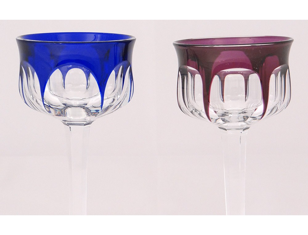 6 verres à pied vin Rhin cristal taillé Baccarat Harcourt ...