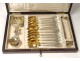 coffee tea spoons silver gilt Service Devaux Minerva Napoleon III XIXth