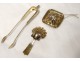 coffee tea spoons silver gilt Service Devaux Minerva Napoleon III XIXth