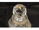 crystal liquor decanters pair carved gilt monogram nineteenth century Baccarat
