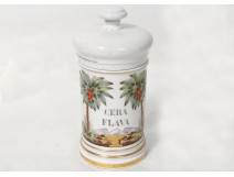 pharmacy apothecary jar Paris porcelain cera flava palm gilding nineteenth