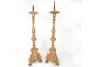 Pair picnic candles carved wooden candlesticks golden lions paws feet nineteenth