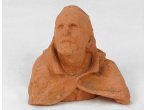 clay sculpture bust man Gaston Schweitzer nineteenth