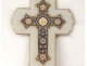 Grand Cowl onyx marble cross crucifix flowers cloisonné enamels are XIXè