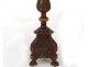 Pair picnic candles carved wooden candlesticks flowers lions paws nineteenth