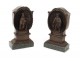 Pair bronze sculptures characters Renaissance alcove nineteenth browsers