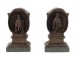Pair bronze sculptures characters Renaissance alcove nineteenth browsers