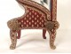 Small chair showcase gold leather carrying iron flowers XIX Restoration