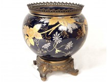 Pot Planter Limoges porcelain gilt bronze Napoleon III nineteenth