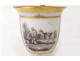 Paris porcelain saucer gray donkey characters Empire gilding 19th