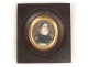 painted miniature portrait young woman Lace signed Laure nineteenth century