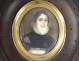 painted miniature portrait young woman Lace signed Laure nineteenth century