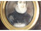 painted miniature portrait young woman Lace signed Laure nineteenth century