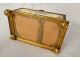 gilt bronze box box enamel flowers pearl padded Napoleon III nineteenth
