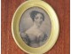 Miniature portrait pencil drawing young romantic nineteenth wood woman