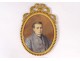 painted oval miniature portrait young man dress Adele Lallemand nineteenth