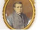 painted oval miniature portrait young man dress Adele Lallemand nineteenth