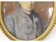 painted oval miniature portrait young man dress Adele Lallemand nineteenth