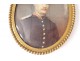 oval miniature portrait painted young man attr officer. Lallemand nineteenth