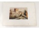 Gouache entry castle ruins landscape landscape painting XIX century
