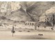 chalk drawing view castle Stolzenfels Rhine Germany chapel nineteenth landscape