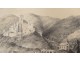 chalk drawing view castle Stolzenfels Rhine Germany chapel nineteenth landscape