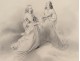 Pencil Drawing spiritual partition characters nineteenth century dresses