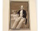 Lavis portrait homme architecte dessin canne chapeau XIXème siècle
