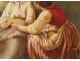 Watercolor scene inside women bedside nineteenth century