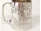 Cup timpani in English sterling silver Victoria lion nineteenth leather case