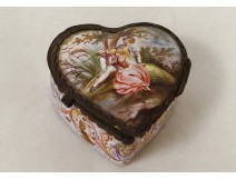 Romantic scene small enamel box plant scrolls characters XVIII