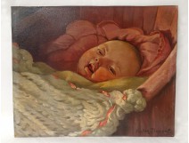 HSP baby bassinet child portrait Victor Dupont twentieth century