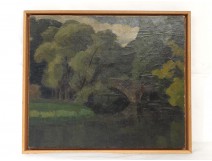 HSC forest landscape river bridge Leo Parent twentieth century