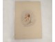 Watercolor portrait religious woman praying angel wings nineteenth century